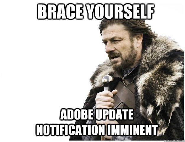 Brace yourself adobe update notification imminent  Imminent Ned