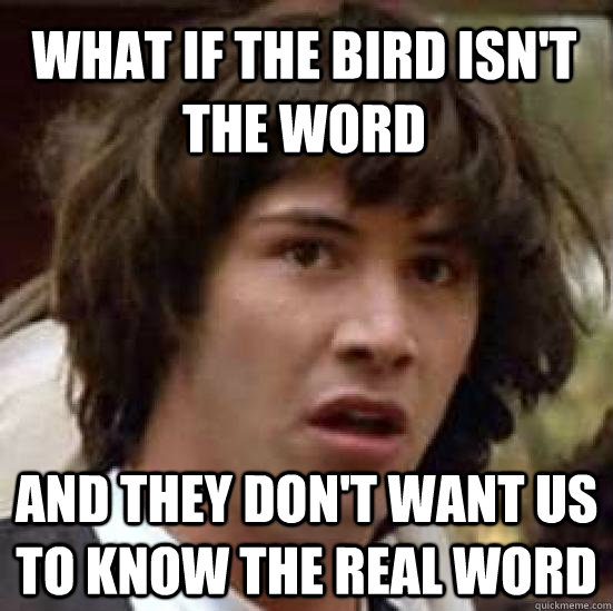 What if the bird isn't the word And They don't want us to know the real word  conspiracy keanu