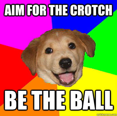 Aim for the crotch Be the ball  Advice Dog