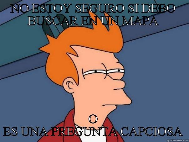 NO ESTOY SEGURO SI DEBO BUSCAR EN UN MAPA O ES UNA PREGUNTA CAPCIOSA Futurama Fry