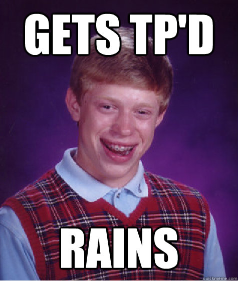 gets tp'd rains - gets tp'd rains  Bad Luck Brian