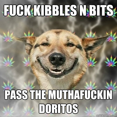 fuck kibbles n bits pass the muthafuckin DORITOS  Stoner Dog