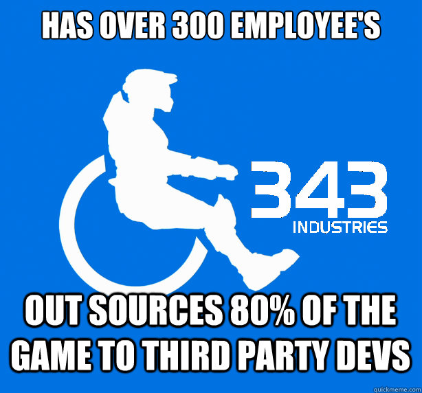 Has over 300 employee's Out sources 80% of the game to third party devs  343 Logic