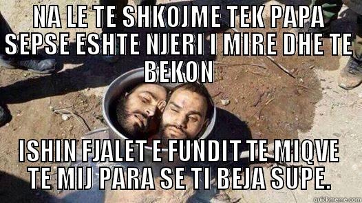 hahaha ahahaha - NA LE TE SHKOJME TEK PAPA SEPSE ESHTE NJERI I MIRE DHE TE BEKON ISHIN FJALET E FUNDIT TE MIQVE TE MIJ PARA SE TI BEJA SUPE. Misc