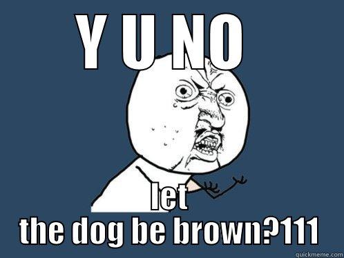 Y U NO  LET THE DOG BE BROWN?111 Y U No