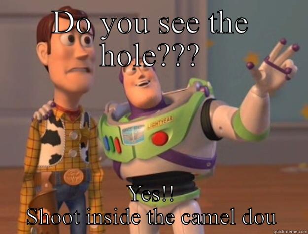 DO YOU SEE THE HOLE??? YES!! SHOOT INSIDE THE CAMEL 豆 Toy Story