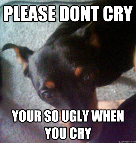 please dont cry your so ugly when you cry   dont cry