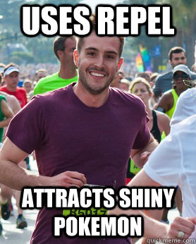 Uses Repel Attracts Shiny Pokemon  Ridiculously photogenic guy