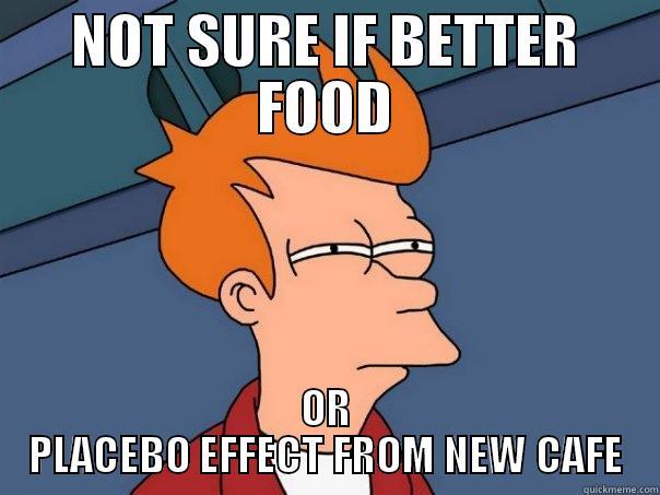 BLAH BELLEEL - NOT SURE IF BETTER FOOD OR PLACEBO EFFECT FROM NEW CAFE Futurama Fry