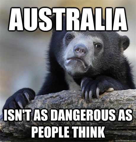 Australia isn't as dangerous as people think  Confession Bear