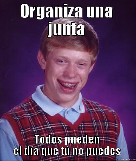 ORGANIZA UNA JUNTA TODOS PUEDEN EL DÍA QUE TÚ NO PUEDES Bad Luck Brian