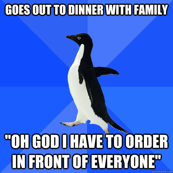 Goes out to dinner with family 