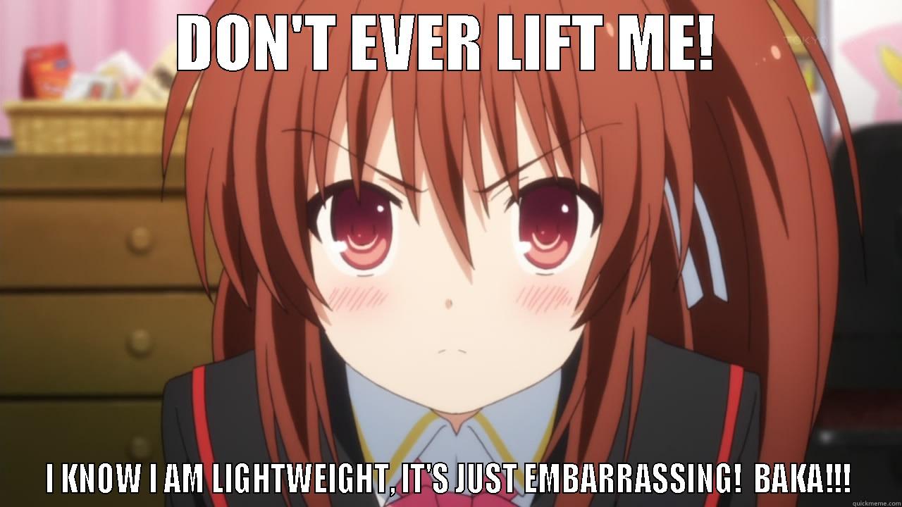 TOO SHY~ - DON'T EVER LIFT ME! I KNOW I AM LIGHTWEIGHT, IT'S JUST EMBARRASSING!  BAKA!!! Misc