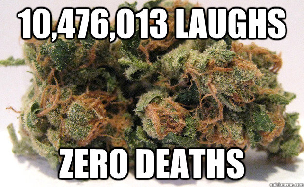 10,476,013 laughs zero deaths  Weed - Zero Deaths