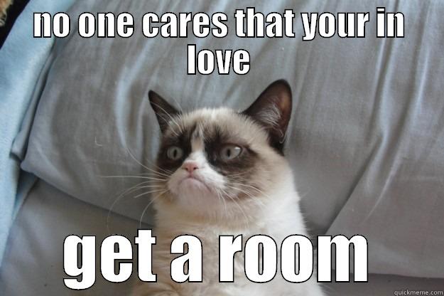 NO ONE CARES THAT YOUR IN LOVE GET A ROOM Grumpy Cat