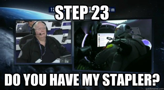 Step 23 Do you have my stapler? - Step 23 Do you have my stapler?  Redbull Stapler