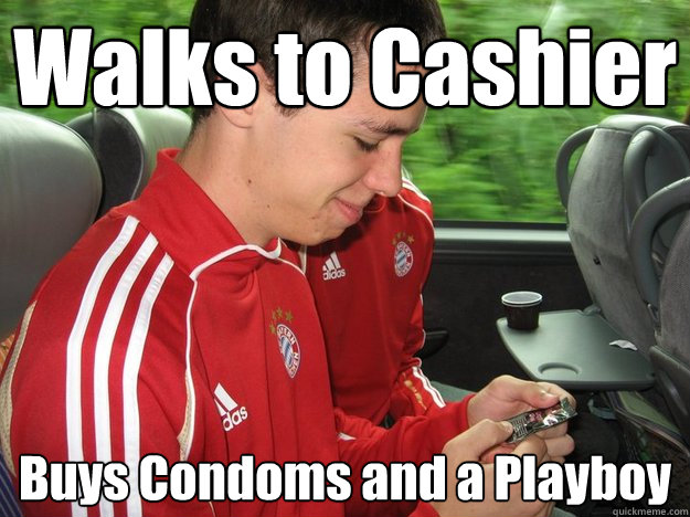 Walks to Cashier Buys Condoms and a Playboy - Walks to Cashier Buys Condoms and a Playboy  Sexually Awkward Kid