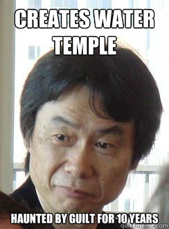 Creates Water temple haunted by guilt for 10 years  Sad Miyamoto