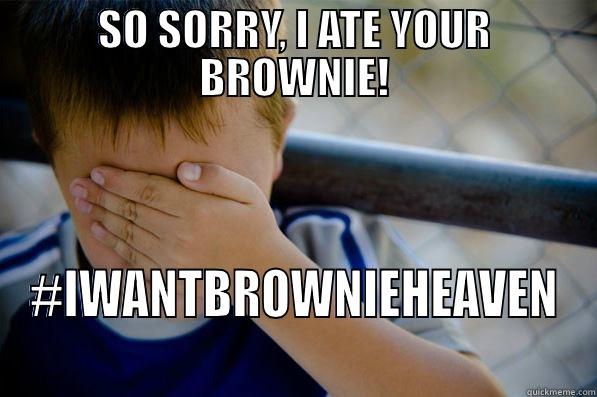 SO SORRY, I ATE YOUR BROWNIE! #IWANTBROWNIEHEAVEN Confession kid