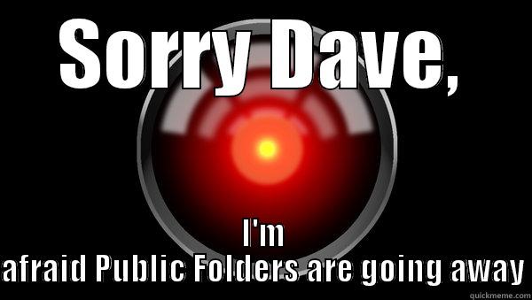 SORRY DAVE, I'M AFRAID PUBLIC FOLDERS ARE GOING AWAY Misc