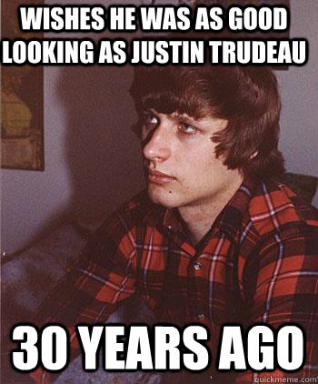 Wishes he was as good looking as Justin trudeau 30 Years ago  Hipster Harper