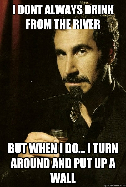 I dont always drink from the river but when i do... i turn around and put up a wall  most interesting serj tankian