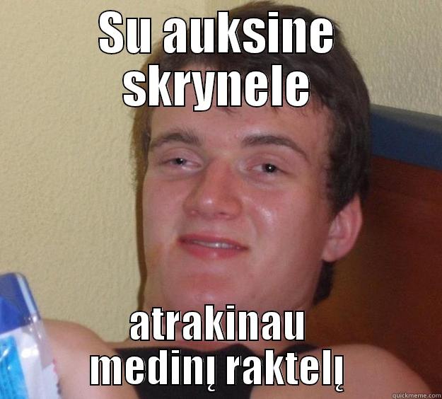 SU AUKSINE SKRYNELE ATRAKINAU MEDINĮ RAKTELĮ 10 Guy