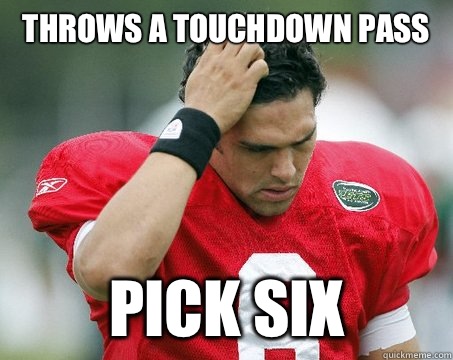 throws a touchdown pass pick six - throws a touchdown pass pick six  Off The Mark Sanchez