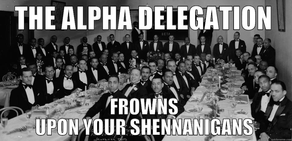 THE ALPHA DELEGATION FROWNS UPON YOUR SHENNANIGANS Misc