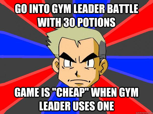 go into gym leader battle with 30 potions game is 