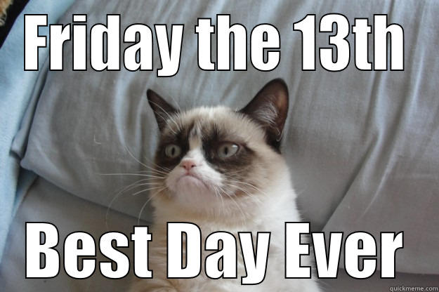 FRIDAY THE 13TH BEST DAY EVER Grumpy Cat