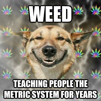 weed teaching people the metric system for years  Stoner Dog