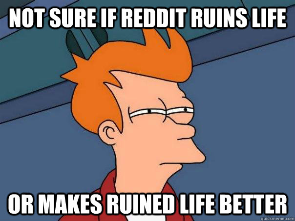 NOT SURE IF REDDIT RUINS LIFE OR MAKES RUINED LIFE BETTER  Futurama Fry