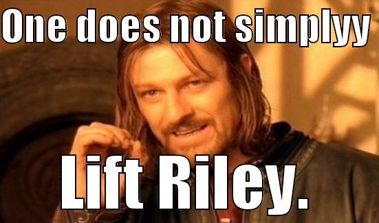 ONE DOES NOT SIMPLYY  LIFT RILEY. Boromir