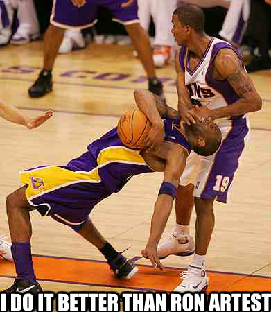 I do it better than ron artest  Raja Bell Clotheslines Kobe