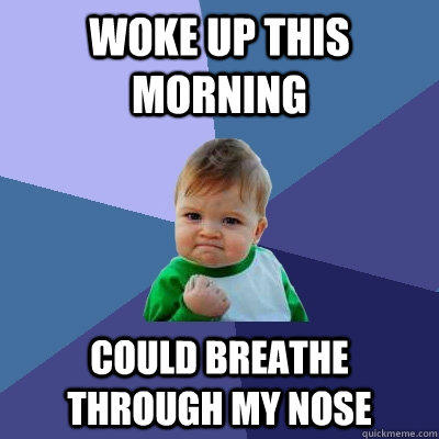 woke up this morning could breathe through my nose  Success Kid