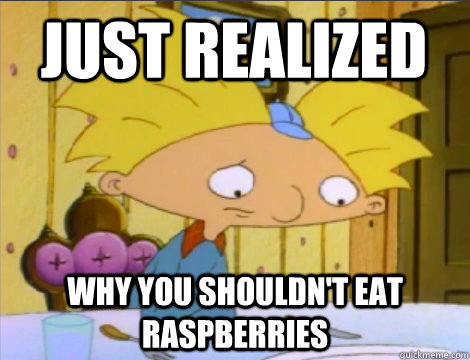 just realized why you shouldn't eat raspberries - just realized why you shouldn't eat raspberries  Hey Arnold Problems