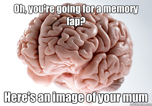 Oh, you're going for a memory fap? Here's an image of your mum    Scumbag Brain