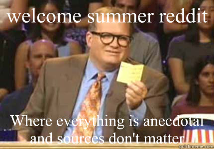 welcome summer reddit Where everything is anecdotal and sources don't matter  Whose Line