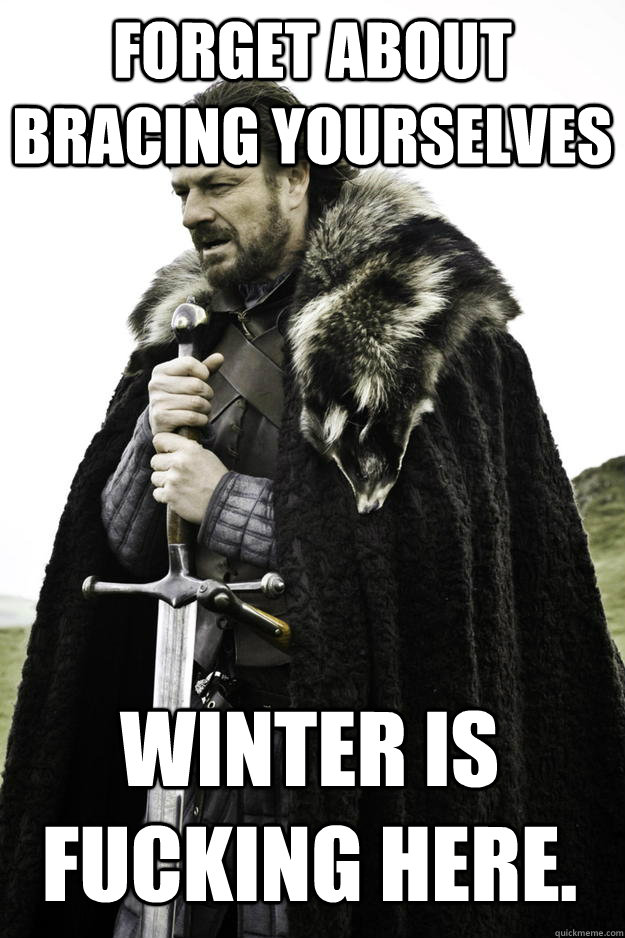 Forget about Bracing Yourselves Winter is Fucking HERE.  - Forget about Bracing Yourselves Winter is Fucking HERE.   Winter is coming