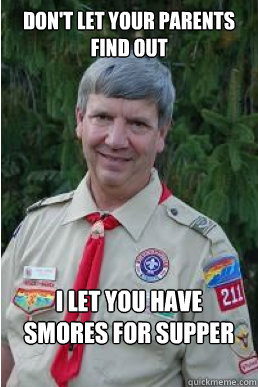 Don't Let your parents find out I let you have smores for supper   Harmless Scout Leader