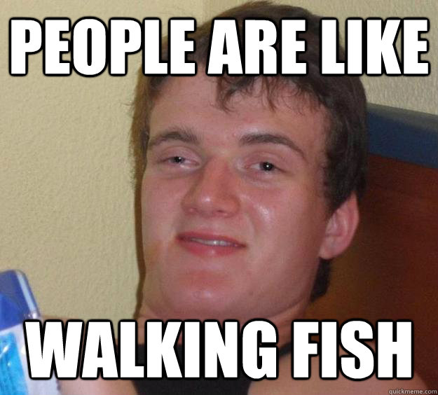 people are like walking fish - people are like walking fish  10 Guy