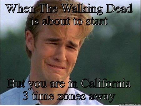 WHEN THE WALKING DEAD IS ABOUT TO START BUT YOU ARE IN CALIFORNIA 3 TIME ZONES AWAY 1990s Problems