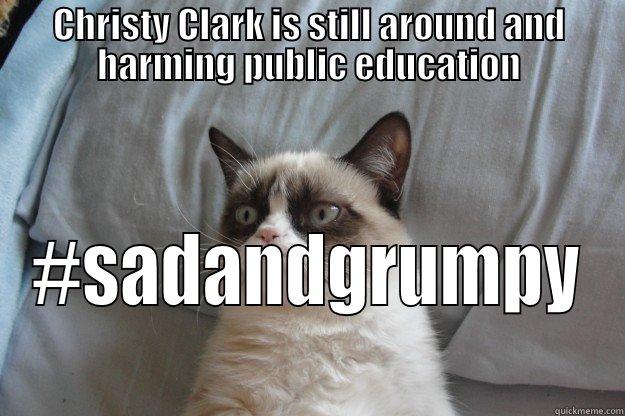 CHRISTY CLARK IS STILL AROUND AND HARMING PUBLIC EDUCATION #SADANDGRUMPY Grumpy Cat