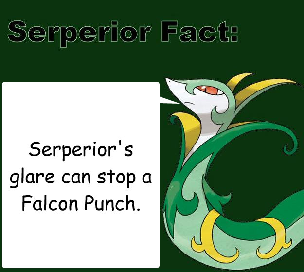 Serperior's glare can stop a Falcon Punch.  Serperior Facts