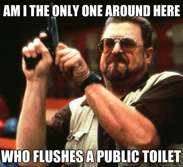 Am I the only one around here who flushes a public toilet  Big Lebowski