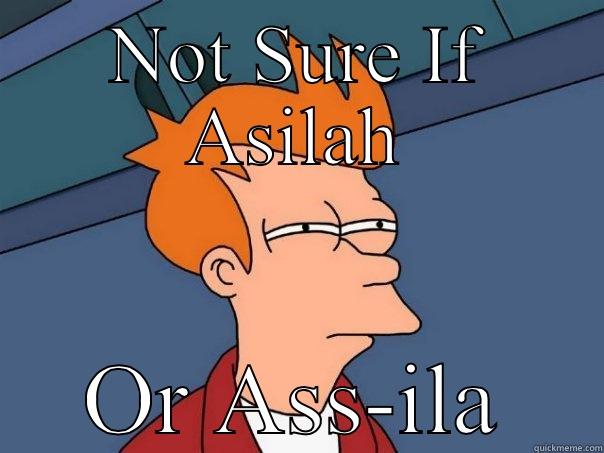 NOT SURE IF ASILAH OR ASS-ILA Futurama Fry