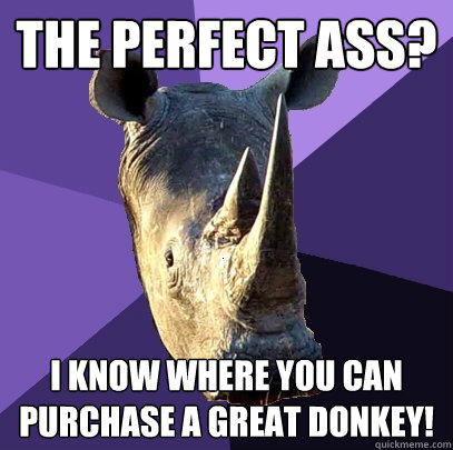 The perfect ass? I know where you can purchase a great donkey!  