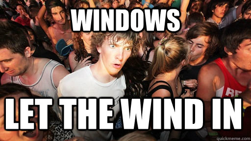 Windows let the wind in  Sudden Clarity Clarence