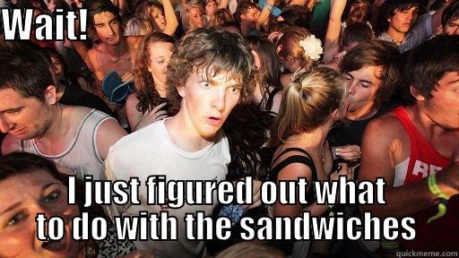 WAIT!                                                     I JUST FIGURED OUT WHAT TO DO WITH THE SANDWICHES Sudden Clarity Clarence